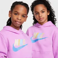 Nike Sportswear Club Fleece Big детские Толстовка с капюшоном цвет фиолетовый