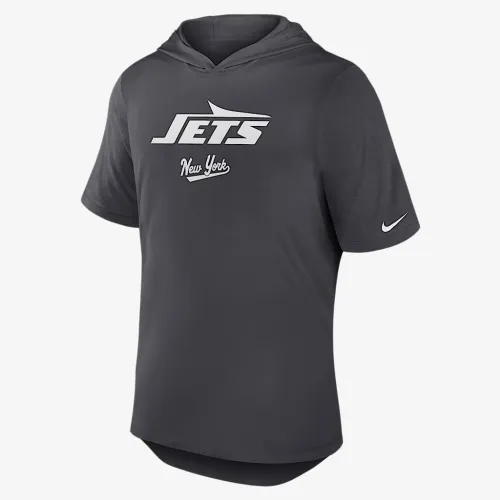New York Jets мужские Nike Dri-FIT NFL Hooded футболка цвет серый