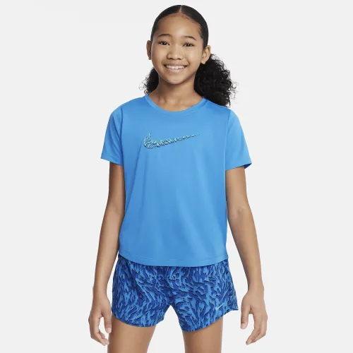 Nike One Big дитячі (Girls') Short-Sleeve тренувальні Top блакитний