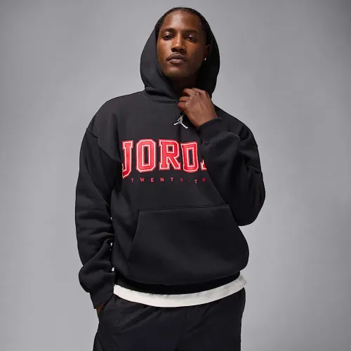 Nike Jordan Brooklyn Fleece мужские оверсайз Pullover Толстовка с капюшоном цвет черный