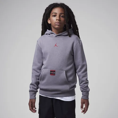 Nike Jordan J-Day Big детские Brooklyn Fleece Pullover Толстовка с капюшоном цвет серый
