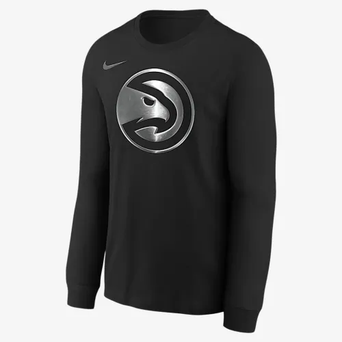 Atlanta Hawks Courtside Big детские Nike NBA Boxy Long-Sleeve футболка цвет черный