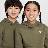 Nike Sportswear Club Fleece Big дитячі Pullover Толстовка з капюшоном колір зелений