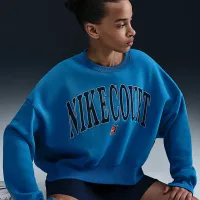 NikeCourt Phoenix Fleece жіноча Over-оверсайз Crew-Neck Tennis світшот блакитний