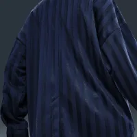 Nike Sportswear жіноча оверсайз Jacquard Striped Button-Down Shirt блакитний