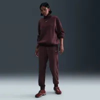 Nike Sportswear Phoenix Plush жіноча Cozy Fleece оверсайз Mock-Neck Top колір червоний