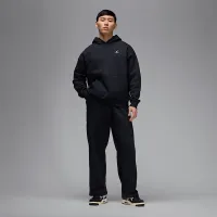 Nike Jordan Brooklyn Fleece мужские оверсайз Open-Hem Pants цвет черный