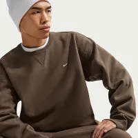 Nike Solo Swoosh чоловічі Fleece Crew колір коричневий