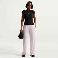 Nike Sportswear Chill Knit женская Tight Short-Sleeve Ribbed Top цвет черный