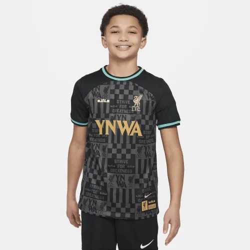 LeBron x Liverpool FC Stadium Big дитячі Nike Dri-FIT Replica Soccer Jersey колір чорний