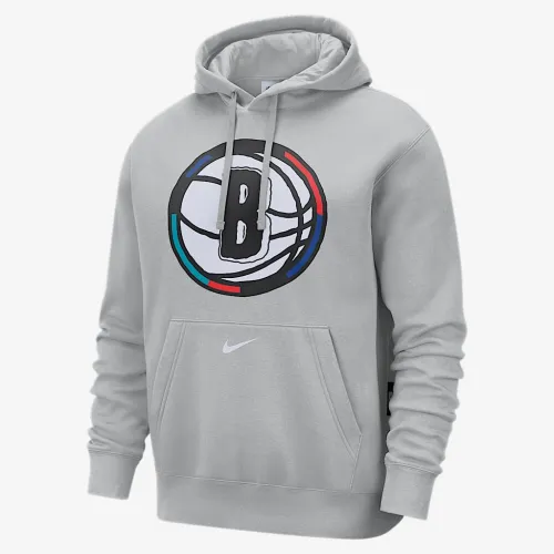 Brooklyn Nets Club City Edition чоловічі Nike NBA Fleece Pullover Толстовка з капюшоном колір сірий