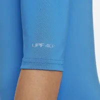 Nike Swim Big детские (Girls') Short-Sleeve Hydroguard синий