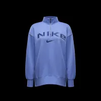 Nike Sportswear Phoenix Fleece женская оверсайз 1/4-Zip Logo Top синий