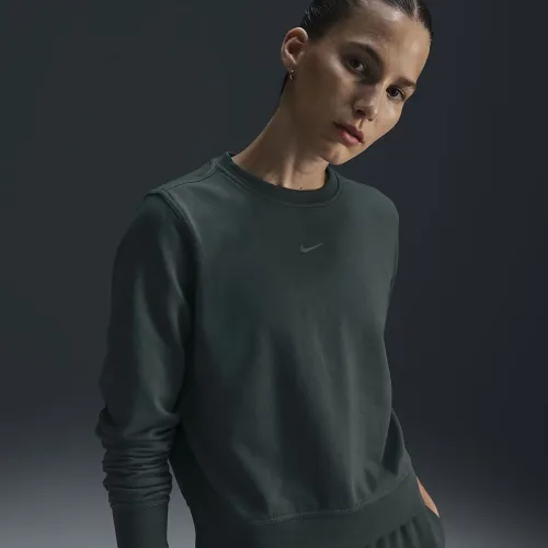 Nike Dri-FIT One женская Crew-Neck French Terry свитшот цвет зеленый