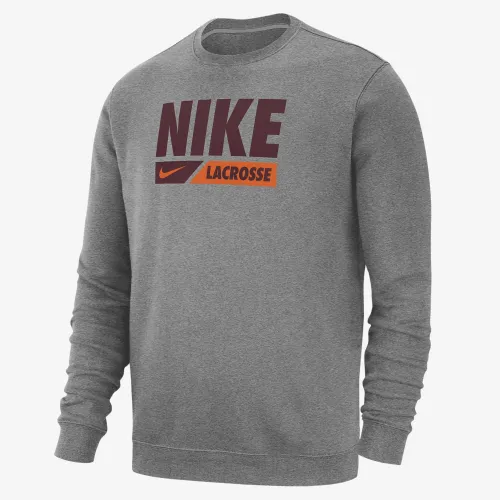 Nike Club Fleece чоловічі Lacrosse Crew-Neck Pullover Top колір сірий