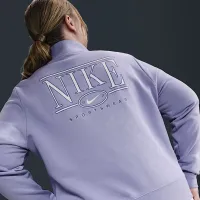 Nike Sportswear Club Fleece женская Mock-Neck 1/2-Zip Graphic Top (большие размеры) цвет фиолетовый