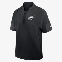 Philadelphia Eagles Sideline Coach чоловічі Nike NFL 1/2-Zip Short-Sleeve Hooded Куртка колір чорний