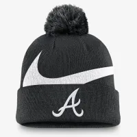 Atlanta Braves Peak чоловічі Nike MLB Cuffed Pom Beanie колір чорний