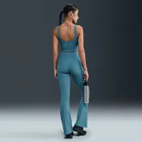 Nike Zenvy Rib жіноча Gentle-Support З високою талією Flaколір червоний лосіни блакитний