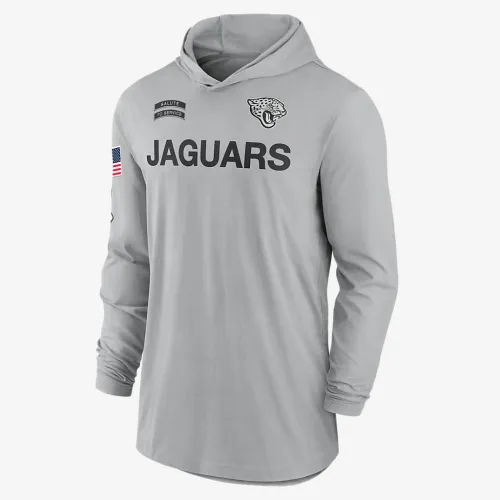Jacksonville Jaguars Salute to Service Edge Mascot Lockup Men’s Nike Dri-FIT NFL Long-Sleeve Hooded Top колір сірий