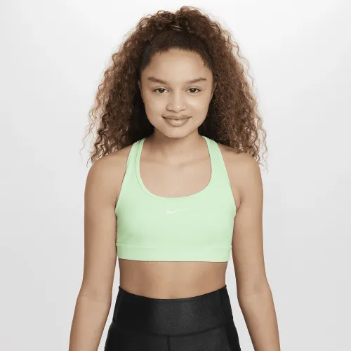 Nike Swoosh Big детские (Girls') Sports Bra цвет зеленый