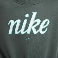 Nike Sportswear Club Fleece Girls' Boxy Crew-Neck свитшот цвет зеленый