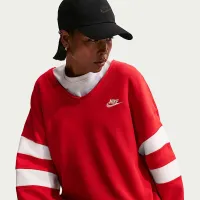 Nike Sportswear Club Fleece женская оверсайз V-Neck свитшот цвет красный