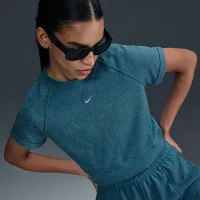 Nike Sportswear Chill Terry женская Short-Sleeve French Terry Top синий