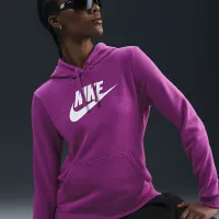 Nike Sportswear Club Fleece жіноча Logo Pullover Толстовка з капюшоном колір фіолетовий