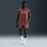 Nike Miler мужские Winterized Short-Sleeve Running Top цвет коричневый