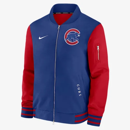 Chicago Cubs Authentic Collection Dugout чоловічі Nike MLB Full-Zip Bomber Куртка блакитний