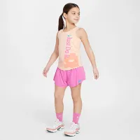 Nike Dri-FIT Little детские Wild Flower 2-Piece Tank and Mesh шорты набор Pink