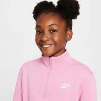 Nike Sportswear Club Big детские (Girls') Fleece 1/2-Zip Top Pink