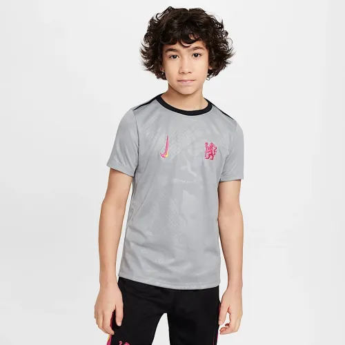 Chelsea FC Academy Pro Third Big детские Nike Dri-FIT Soccer Pre-Match Top цвет серый