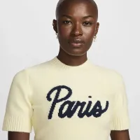 Paris Saint-Germain Sport Essentials жіноча Nike Soccer Knit Short-Sleeve Top колір коричневий