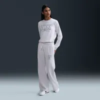 Nike Sportswear Club Fleece женская Mid-Rise Wide-Leg Graphic Pants цвет коричневый
