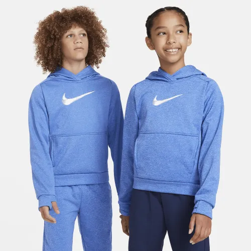 Nike Multi+ Big дитячі Therma-FIT Pullover Толстовка з капюшоном блакитний