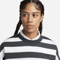 Nike Sportswear Phoenix Fleece женская Over-оверсайз Striped Crew-Neck свитшот цвет черный