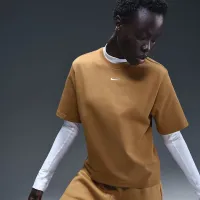 Nike Sportswear Essential женская Boxy футболка цвет коричневый