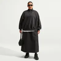 Nike Sportswear Phoenix Fleece жіноча Over-оверсайз 1/4-Zip (великі розміри) колір чорний