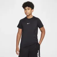 Nike Pro Big детские (для мальчиков) Dri-FIT Short-Sleeve Top (Extended Size) цвет черный