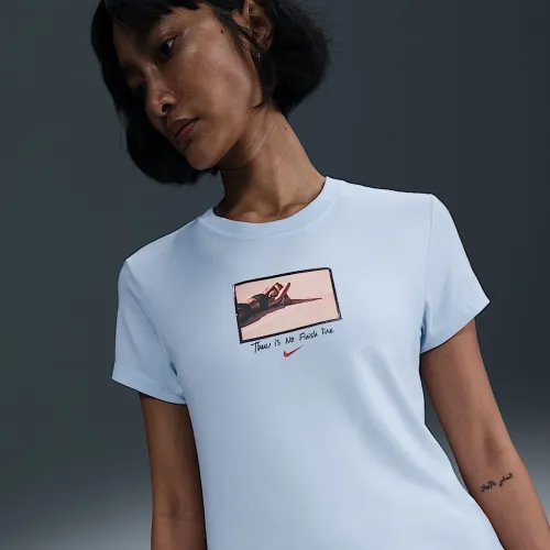 Nike Sportswear Chill Knit жіноча Slim Cropped футболка блакитний