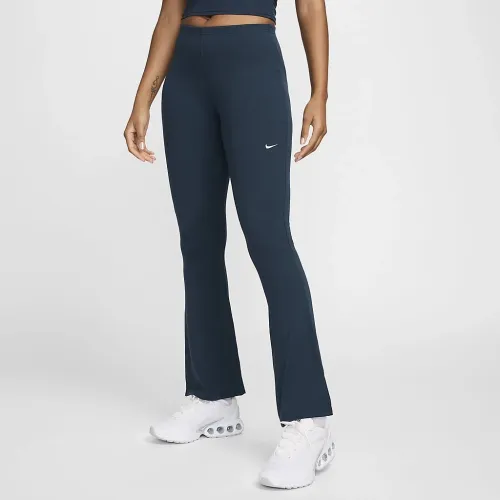 Nike Sportswear Chill Knit женская Tight Mini-Rib Flaцвет красный лосины синий