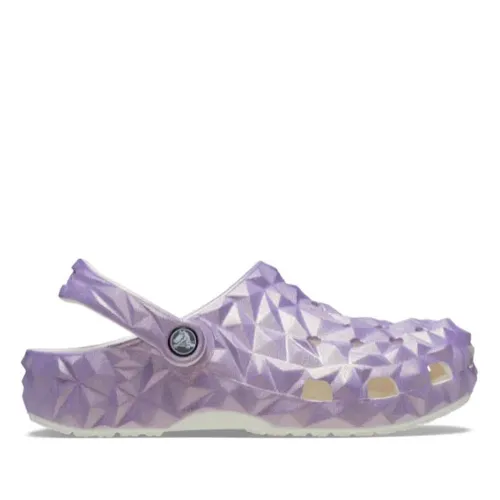 Шльопанці Crocs Classic Iridescent Geometric Clog 209841-100 - Фіолетові