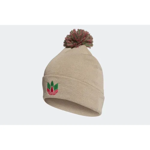 Шапка adidas 3D Adicolor Pompom Cuff Beanie GD4589 - коричневая