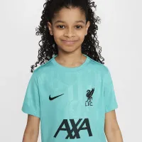 Liverpool FC Academy Pro Big детские Nike Dri-FIT Soccer Pre-Match Short-Sleeve Top цвет зеленый