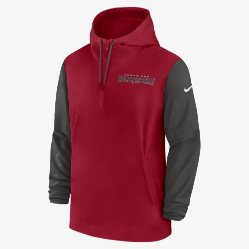 Tampa Bay Buccaneers Sideline Pre-Game Player чоловічі Nike NFL 1/2-Zip Hooded Куртка колір червоний