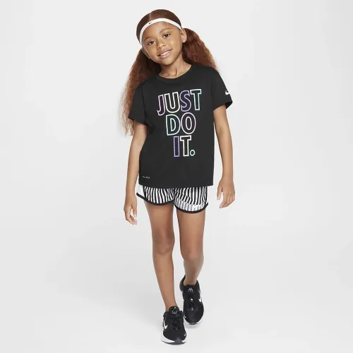 Nike Dri-FIT Femme Pop Little дитячі футболка and Tempo шорти комплект колір чорний