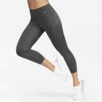 Nike Go жіноча Firm-Support Mid-Rise Cropped лосіни з кишенямиколір коричневий