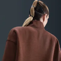 Nike Sportswear Phoenix Fleece женская оверсайз 1/4-Zip Long свитшот цвет коричневый